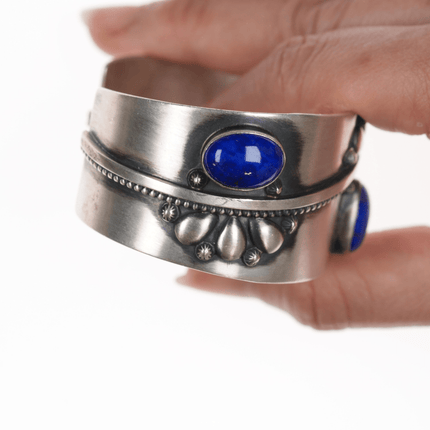 6 5/8" Running Bear shop Southwestern sterling and lapis cuff bracelet - Estate Fresh Austin