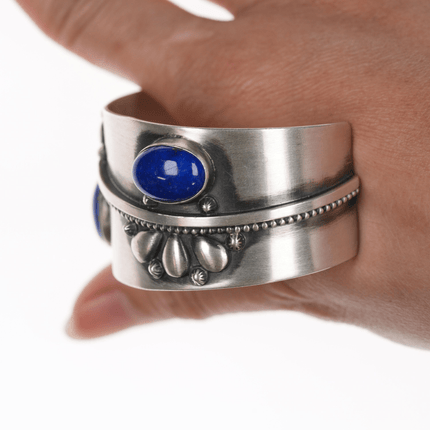 6 5/8" Running Bear shop Southwestern sterling and lapis cuff bracelet - Estate Fresh Austin