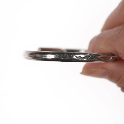 6.625" slim Navajo stamped silver cuff bracelet - Estate Fresh Austin