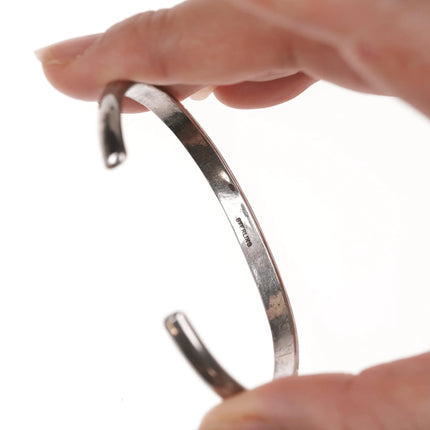 6.625" slim Navajo stamped silver cuff bracelet - Estate Fresh Austin