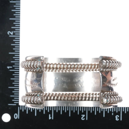 6.625" Tahe Heavy Sterling twisted wire wide band cuff bracelet - Estate Fresh Austin