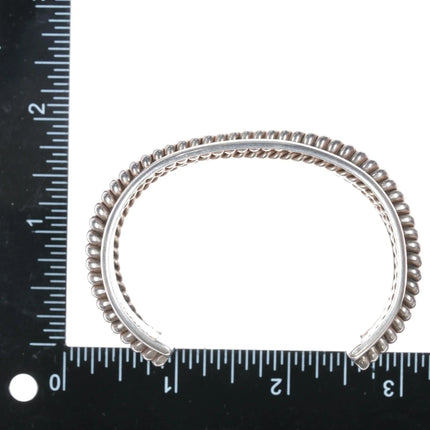 6.625" Tahe Heavy Sterling twisted wire wide band cuff bracelet - Estate Fresh Austin