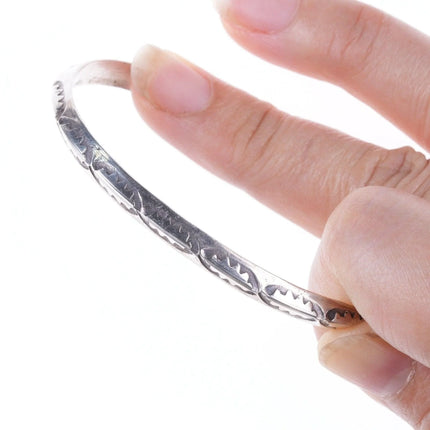 6.625" Vintage Heavy stamped Navajo bracelet - Estate Fresh Austin