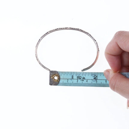 6.625" Vintage Heavy stamped Navajo bracelet - Estate Fresh Austin