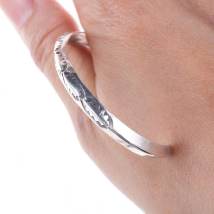 6.625" Vintage Heavy stamped Navajo bracelet - Estate Fresh Austin