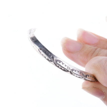 6.625" Vintage Heavy stamped Navajo bracelet - Estate Fresh Austin