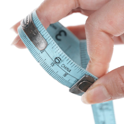 6.625" Vintage Heavy stamped silver cuff bracelet with turquoise - Estate Fresh Austin