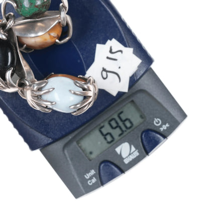 6.625" Vintage Los Castillo Sterling Multi-stone bracelet - Estate Fresh Austin