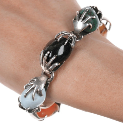 6.625" Vintage Los Castillo Sterling Multi-stone bracelet - Estate Fresh Austin