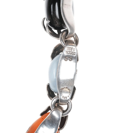 6.625" Vintage Los Castillo Sterling Multi-stone bracelet - Estate Fresh Austin