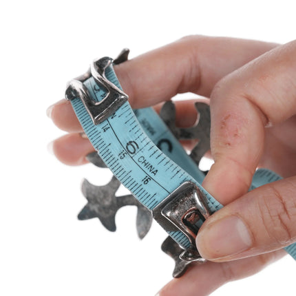 6.625" vintage Navajo cast silver and turquoise cuff bracelet - Estate Fresh Austin