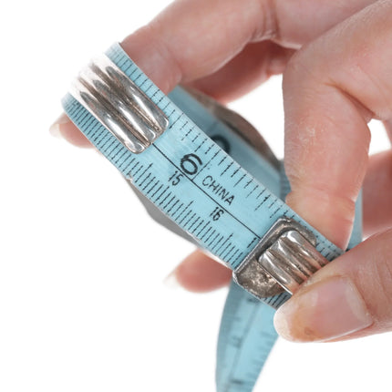 6.625" vintage Navajo Mother of pearl sterling cuff bracelet - Estate Fresh Austin