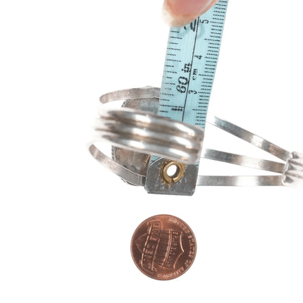 6.625" vintage Navajo Mother of pearl sterling cuff bracelet - Estate Fresh Austin