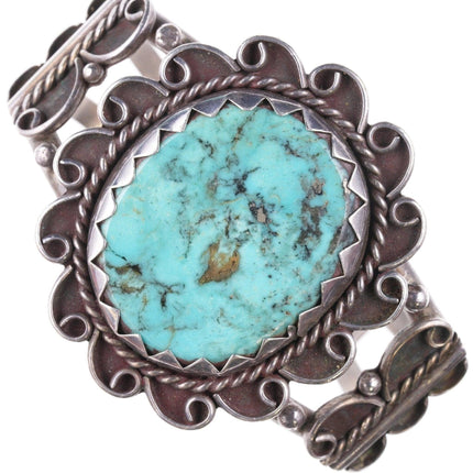 6.625" vintage Navajo silver and turquoise bracelet - Estate Fresh Austin