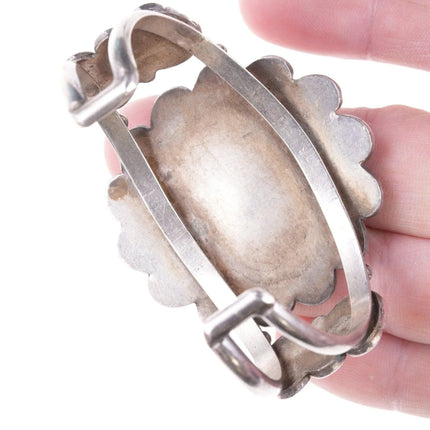 6.625" vintage Navajo silver and turquoise bracelet - Estate Fresh Austin