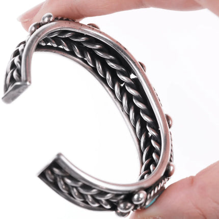 6.625" Vintage Navajo Silver and turquoise bracelet - Estate Fresh Austin