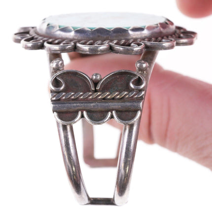 6.625" vintage Navajo silver and turquoise bracelet - Estate Fresh Austin