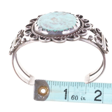6.625" vintage Navajo silver and turquoise bracelet - Estate Fresh Austin