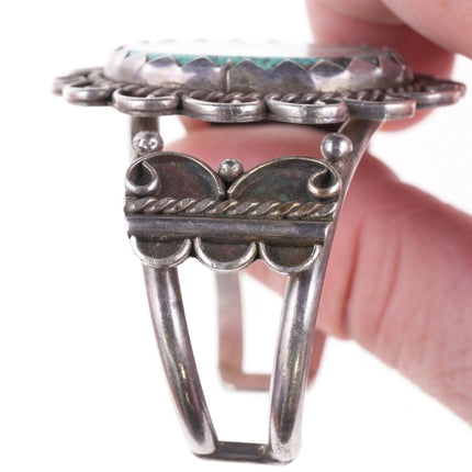 6.625" vintage Navajo silver and turquoise bracelet - Estate Fresh Austin