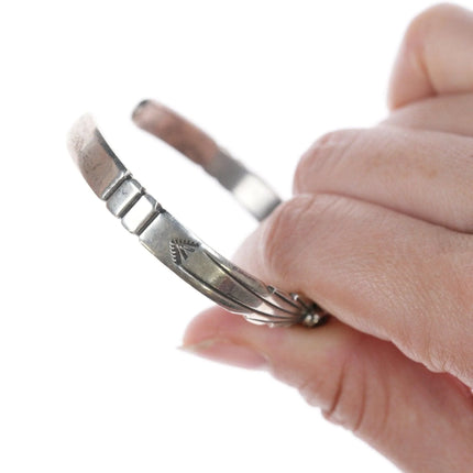 6.625" Vintage Navajo silver cuff bracelet - Estate Fresh Austin