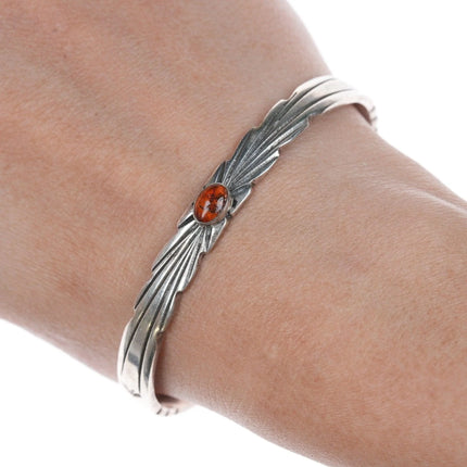 6.625" Vintage Navajo silver cuff bracelet - Estate Fresh Austin