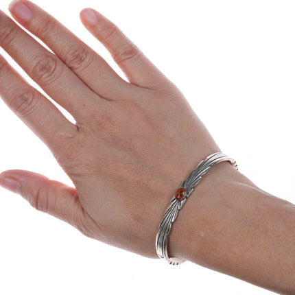 6.625" Vintage Navajo silver cuff bracelet - Estate Fresh Austin