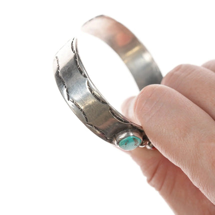 6.625" Vintage Navajo Silver turquoise and coral bracelet - Estate Fresh Austin