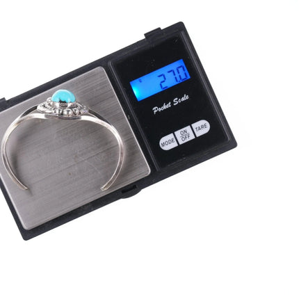 6.625" Vintage Navajo sterling and turquoise bracelet e - Estate Fresh Austin