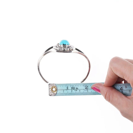 6.625" Vintage Navajo sterling and turquoise bracelet e - Estate Fresh Austin