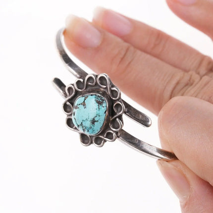 6.625" Vintage Navajo sterling and turquoise bracelet h - Estate Fresh Austin