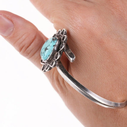 6.625" Vintage Navajo sterling and turquoise bracelet h - Estate Fresh Austin