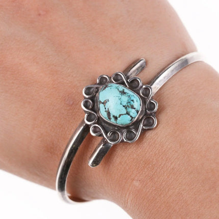 6.625" Vintage Navajo sterling and turquoise bracelet h - Estate Fresh Austin