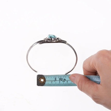6.625" Vintage Navajo sterling and turquoise bracelet h - Estate Fresh Austin