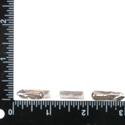 6.625" Vintage Navajo sterling carinated cuff bracelet with nice stampings - Estate Fresh Austin