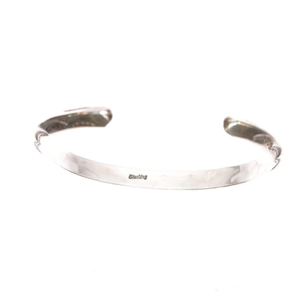 6.625" Vintage Navajo sterling carinated cuff bracelet with nice stampings - Estate Fresh Austin