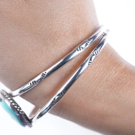 6.625" Vintage Navajo Sterling/Turquoise cuff bracelet - Estate Fresh Austin