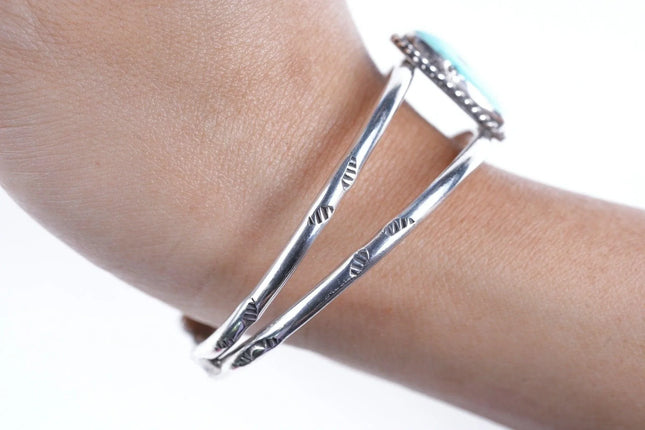 6.625" Vintage Navajo Sterling/Turquoise cuff bracelet - Estate Fresh Austin