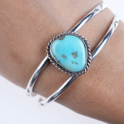 6.625" Vintage Navajo Sterling/Turquoise cuff bracelet - Estate Fresh Austin