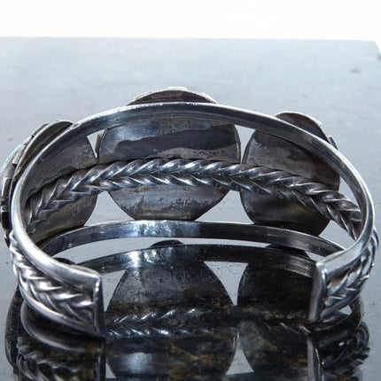 6.625" Vintage Old Pawn Navajo Sterling silver and turquoise cuff bracelet - Estate Fresh Austin