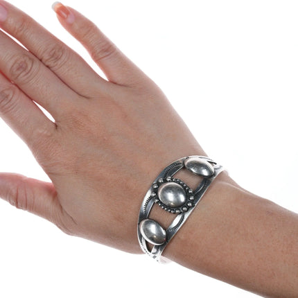 6.625" Vintage Sterling Navajo curio bracelet - Estate Fresh Austin
