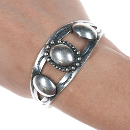 6.625" Vintage Sterling Navajo curio bracelet - Estate Fresh Austin