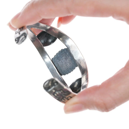 6.625" Vintage Sterling Navajo curio bracelet - Estate Fresh Austin