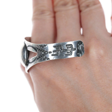6.625" Vintage Sterling Navajo curio bracelet - Estate Fresh Austin