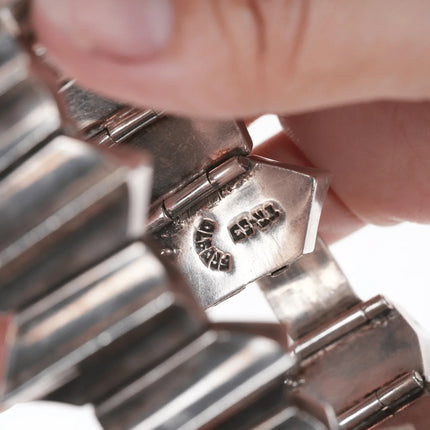 6.625" Vintage Taxco sterling modernist link bracelet - Estate Fresh Austin