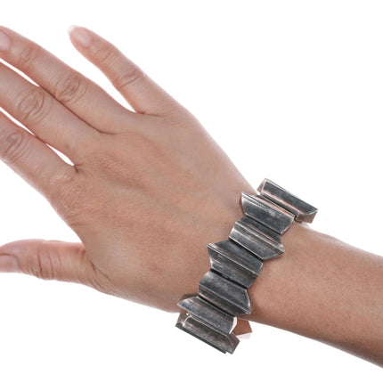 6.625" Vintage Taxco sterling modernist link bracelet - Estate Fresh Austin