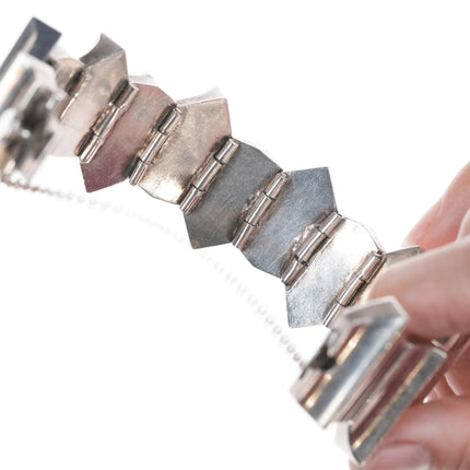 6.625" Vintage Taxco sterling modernist link bracelet - Estate Fresh Austin