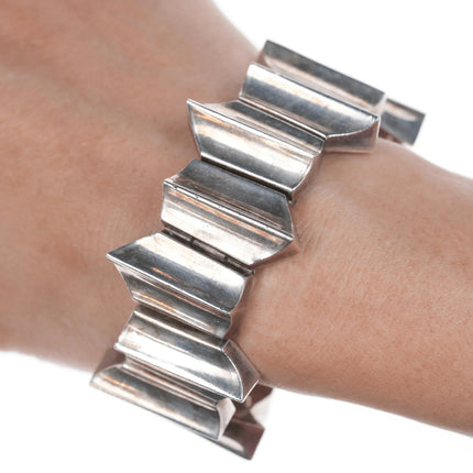 6.625" Vintage Taxco sterling modernist link bracelet - Estate Fresh Austin