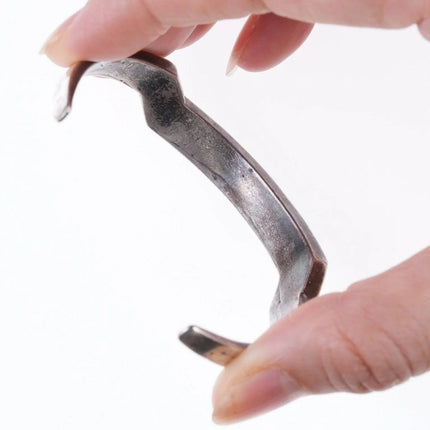 6.625" Vintage Zuni silver and turquoise chip inlay bracelet - Estate Fresh Austin