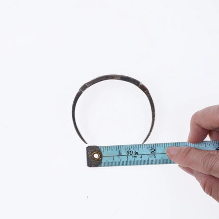 6.625" Vintage Zuni silver and turquoise chip inlay bracelet - Estate Fresh Austin