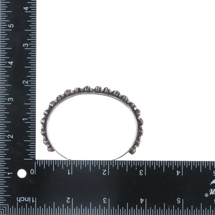 6.625" Wilbert Benally Navajo sterling and Mediterranean coral cuff bracelet - Estate Fresh Austin